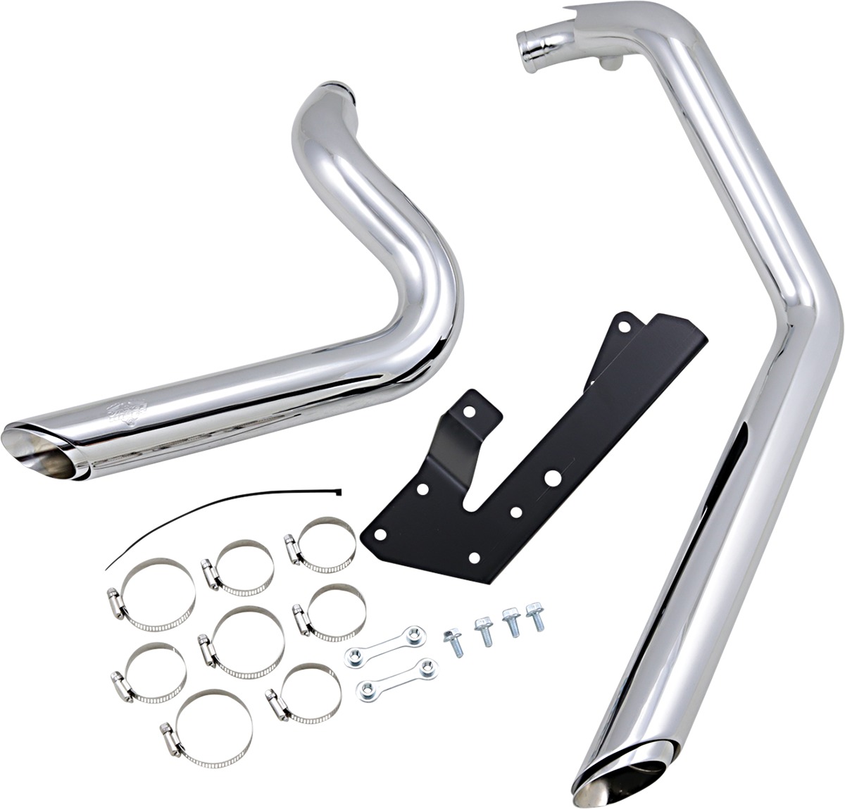 Shortshots Staggered Chrome Full Exhaust - For 04-13 Harley Sportster - Click Image to Close