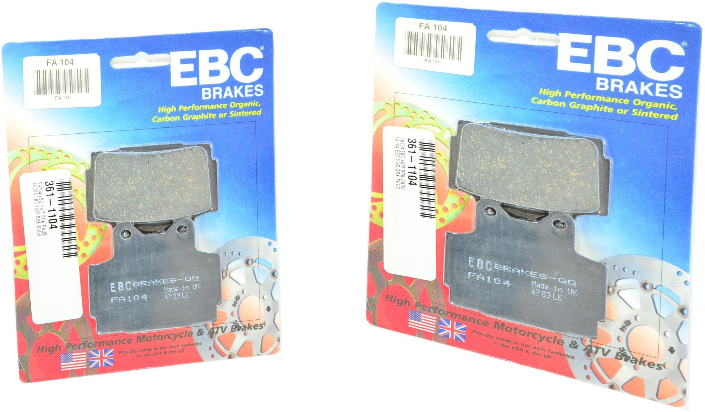 Standard Organic Brake Pads Front Set - Click Image to Close