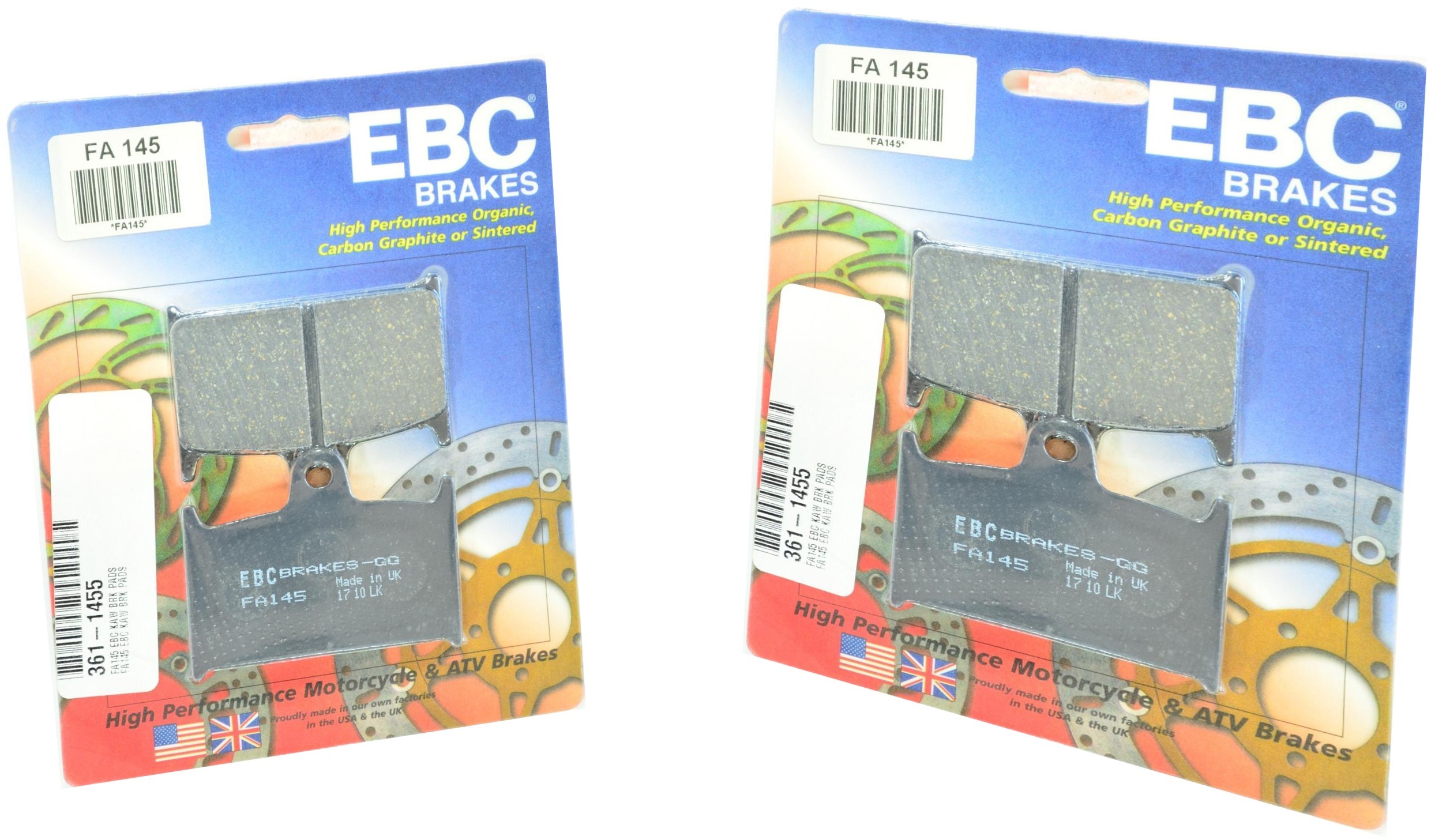 Standard Organic Brake Pads Front Set - Click Image to Close