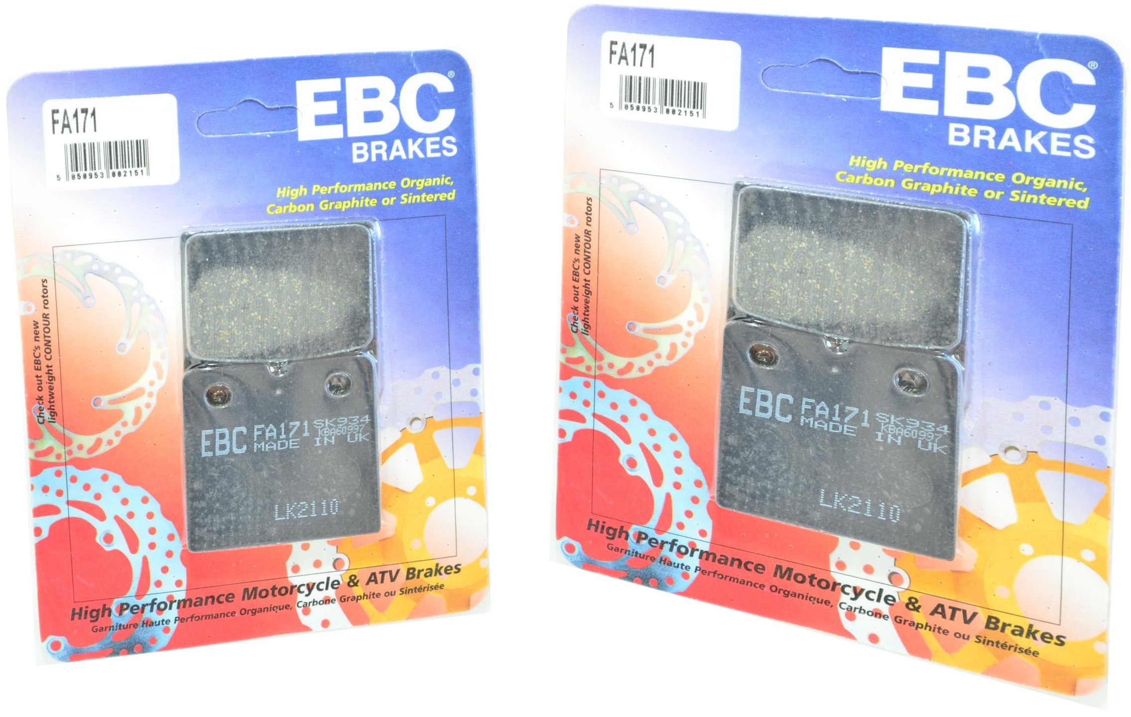 Standard Organic Brake Pads Front Set - Click Image to Close