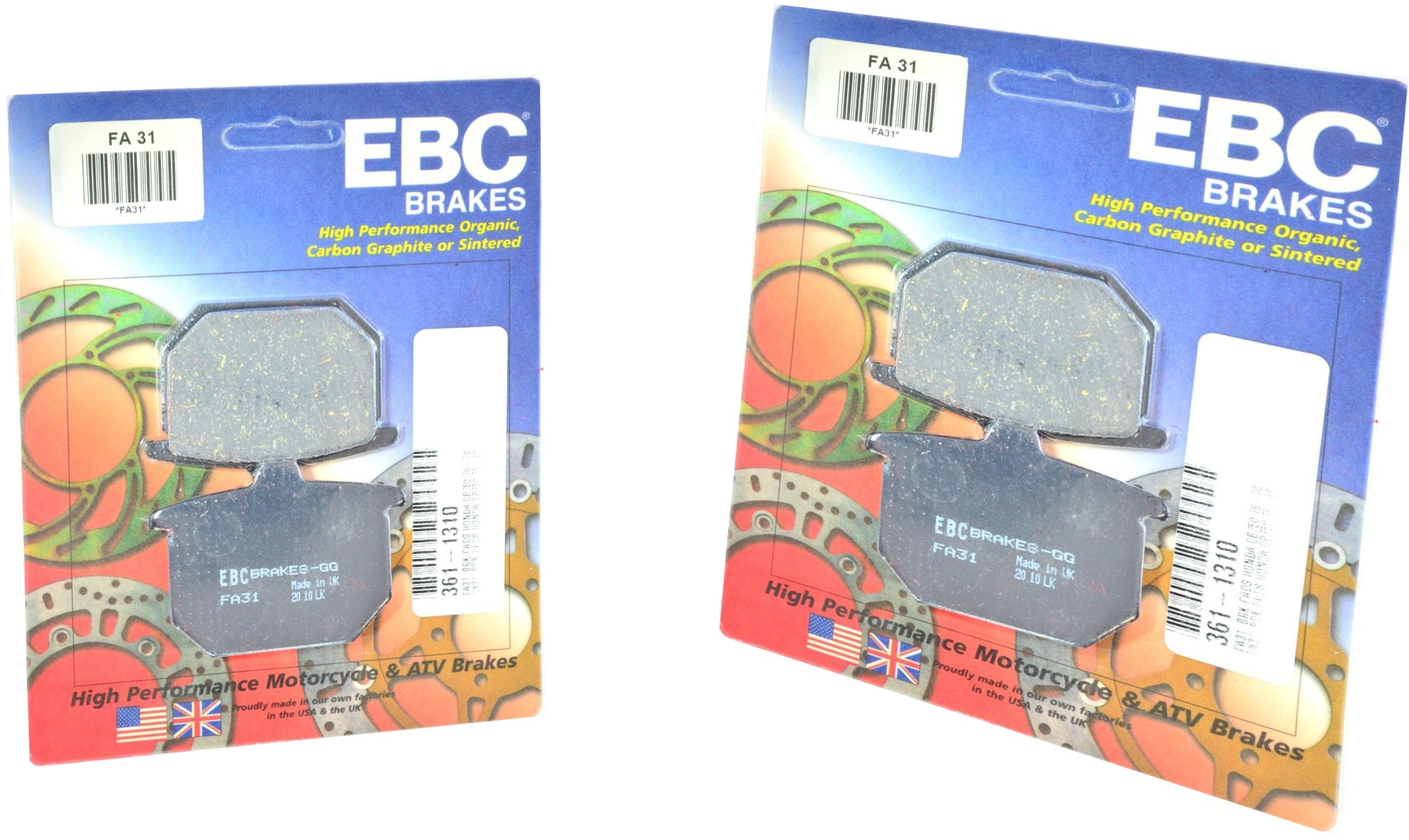 Standard Organic Brake Pads Front Set - Click Image to Close