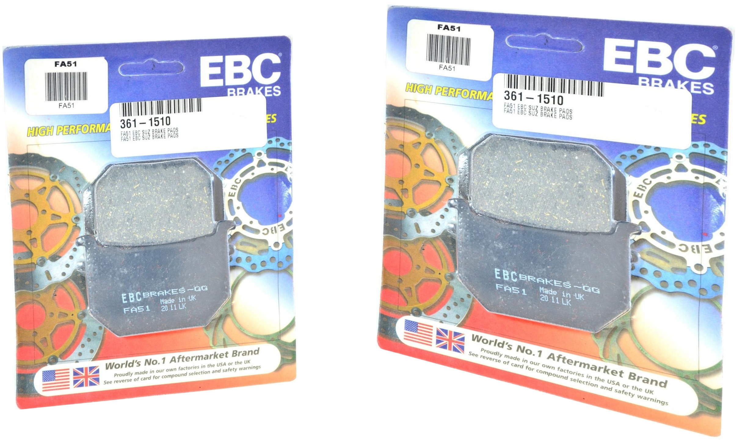 Standard Organic Brake Pads Front Set - Click Image to Close