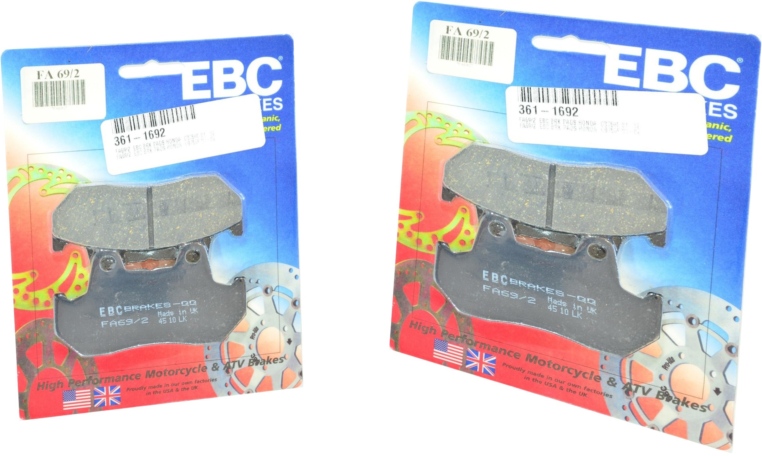 Standard Organic Brake Pads Front Set - Click Image to Close