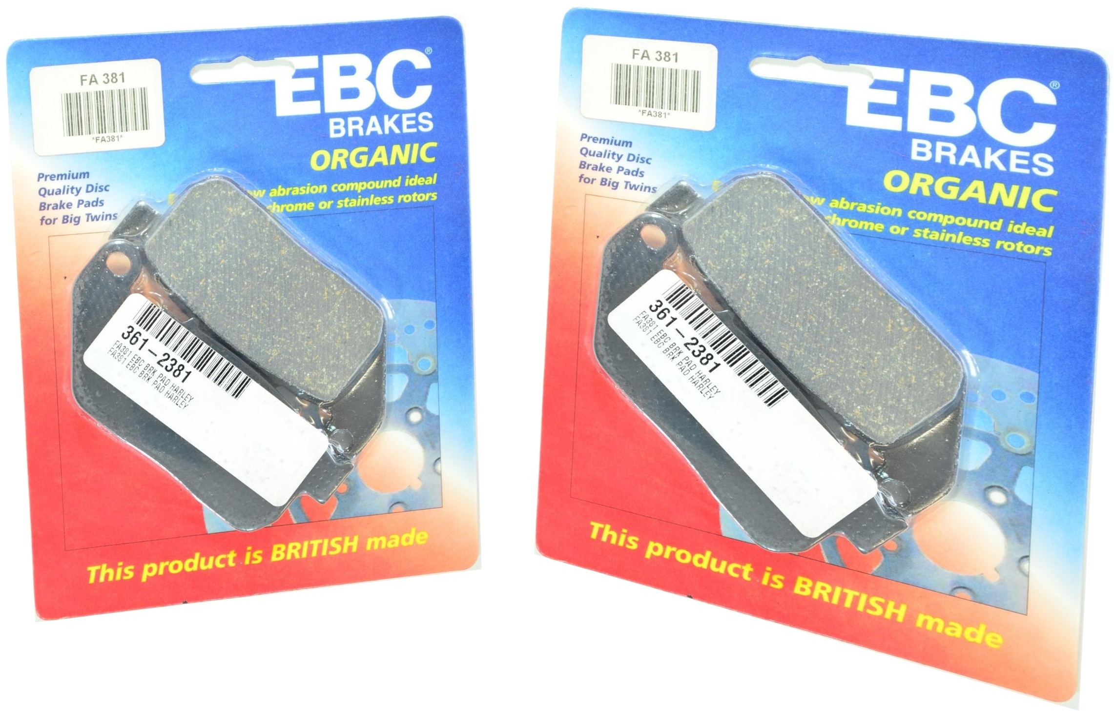 Standard Organic Brake Pads Front Set - Click Image to Close