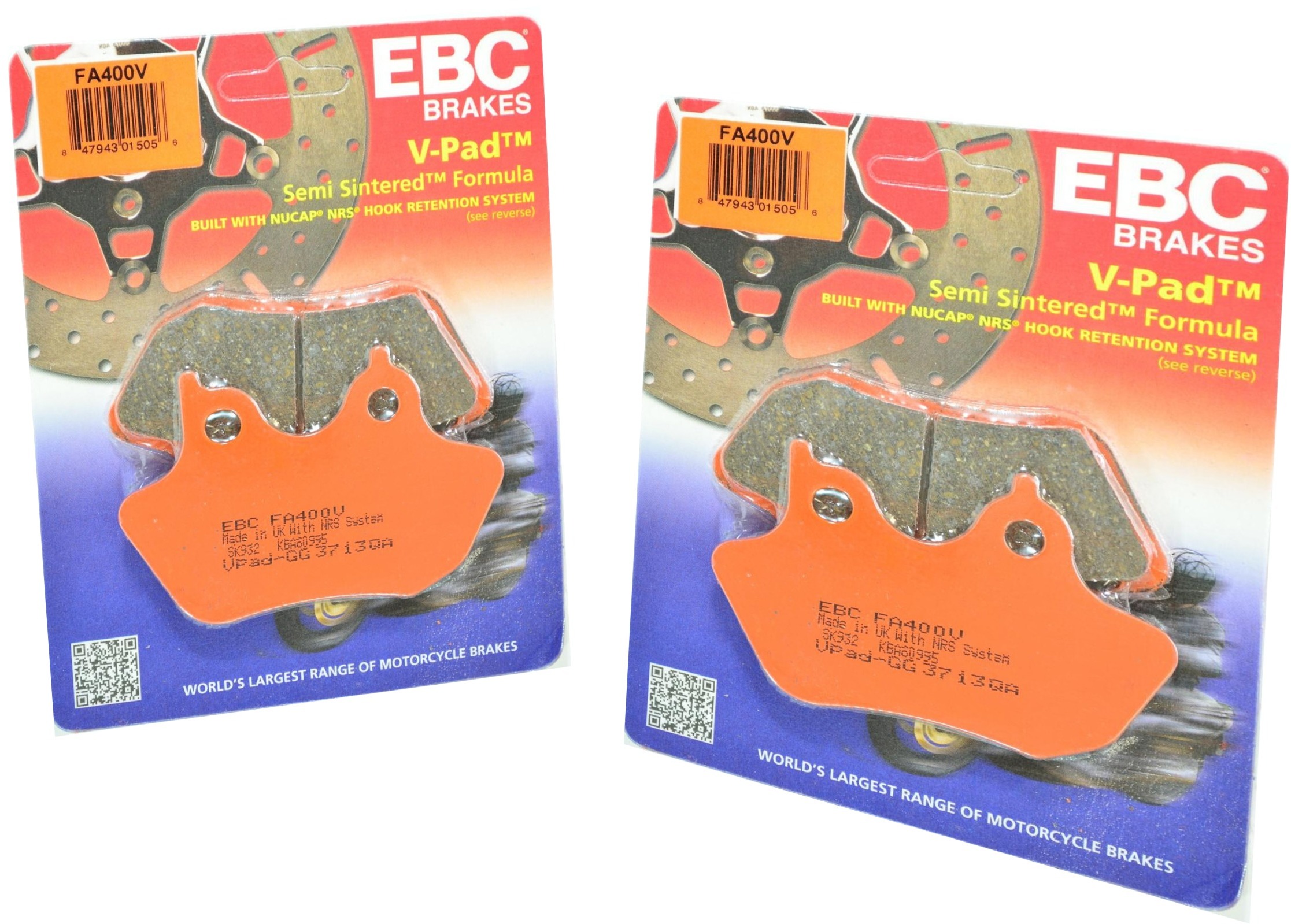 V Series Brake Pads Front Set - Click Image to Close