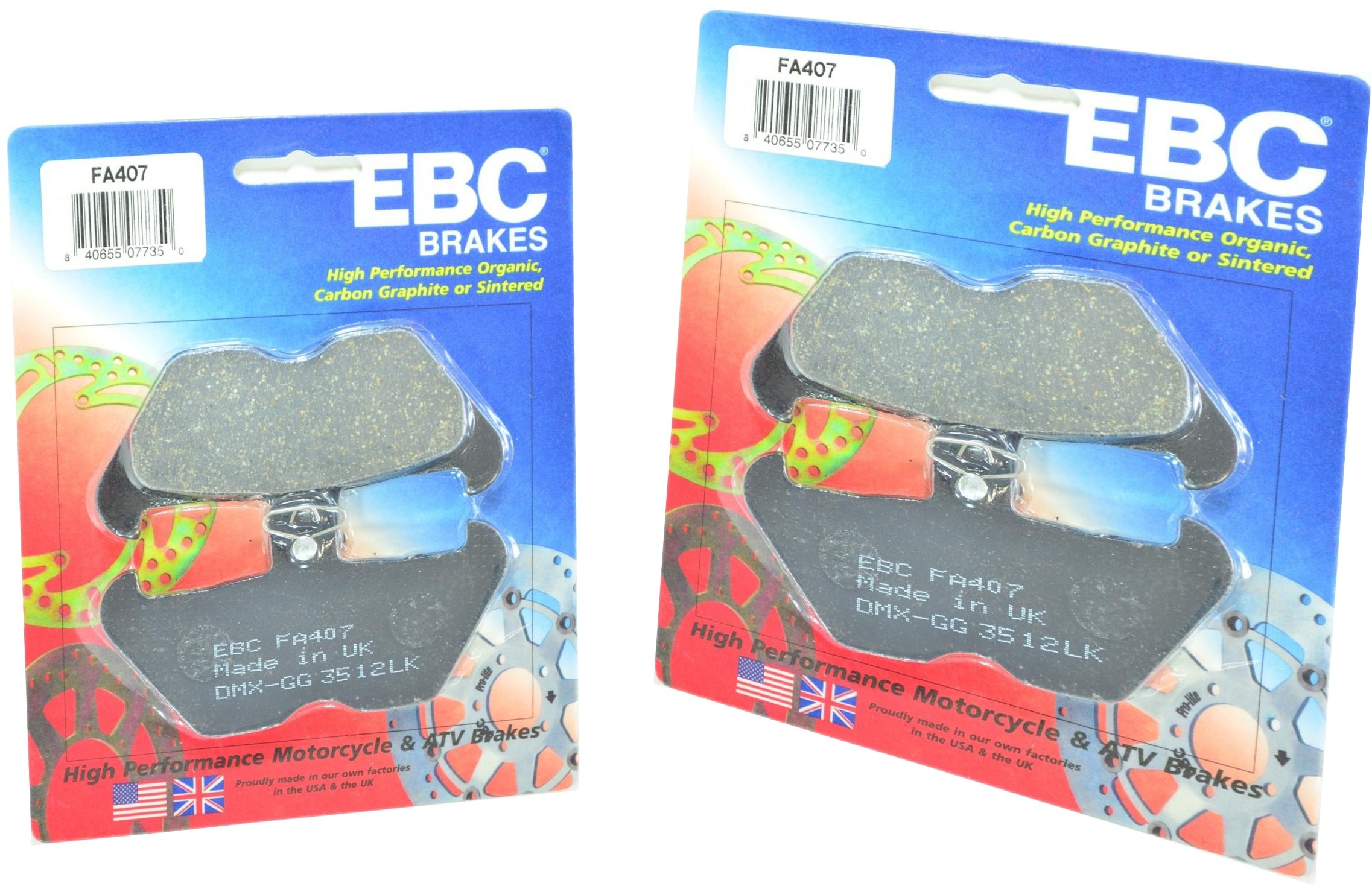 Standard Organic Brake Pads Front Set - Click Image to Close