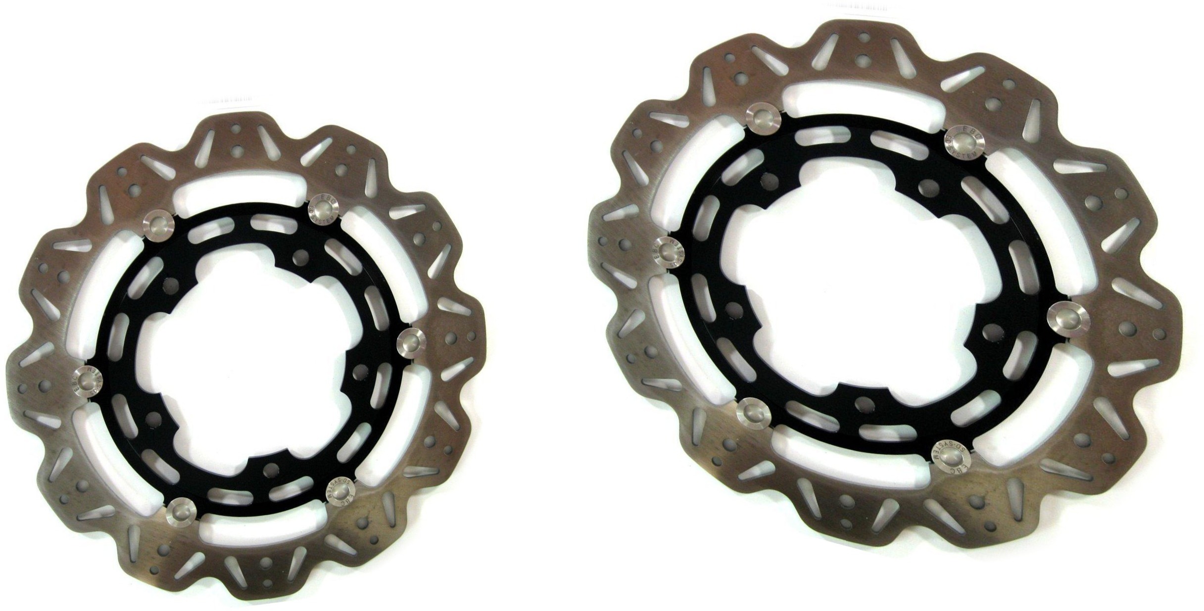 Front VEE Brake Rotors - Black - VEE Style Brake Rotor - Black Center Front Set - Click Image to Close