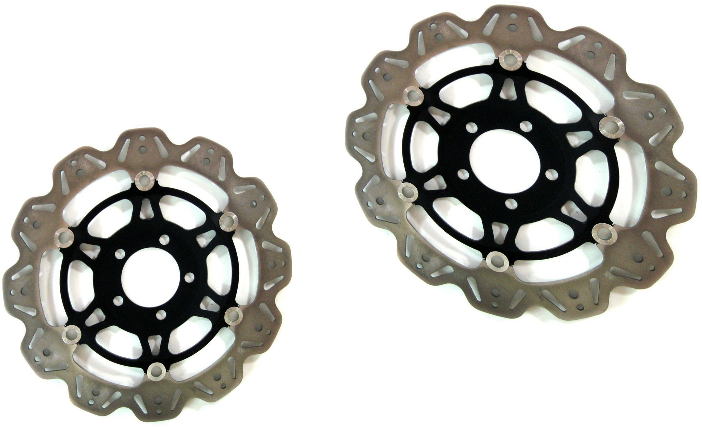 Front VEE Brake Rotors - Black - VEE Style Brake Rotor - Black Center Front Set - Click Image to Close