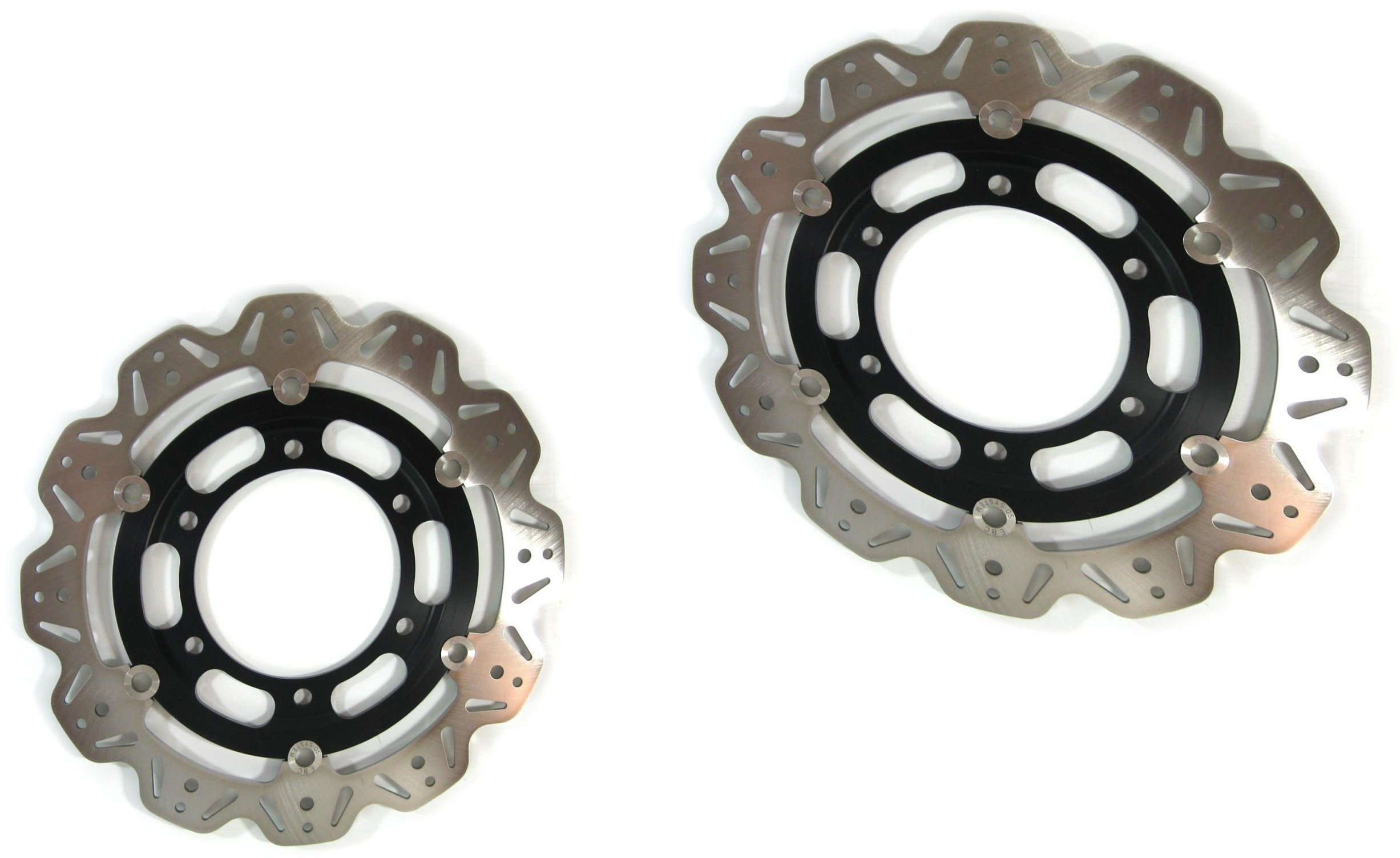 Front VEE Brake Rotors - Black - VEE Style Brake Rotor - Black Center Front Set - Click Image to Close