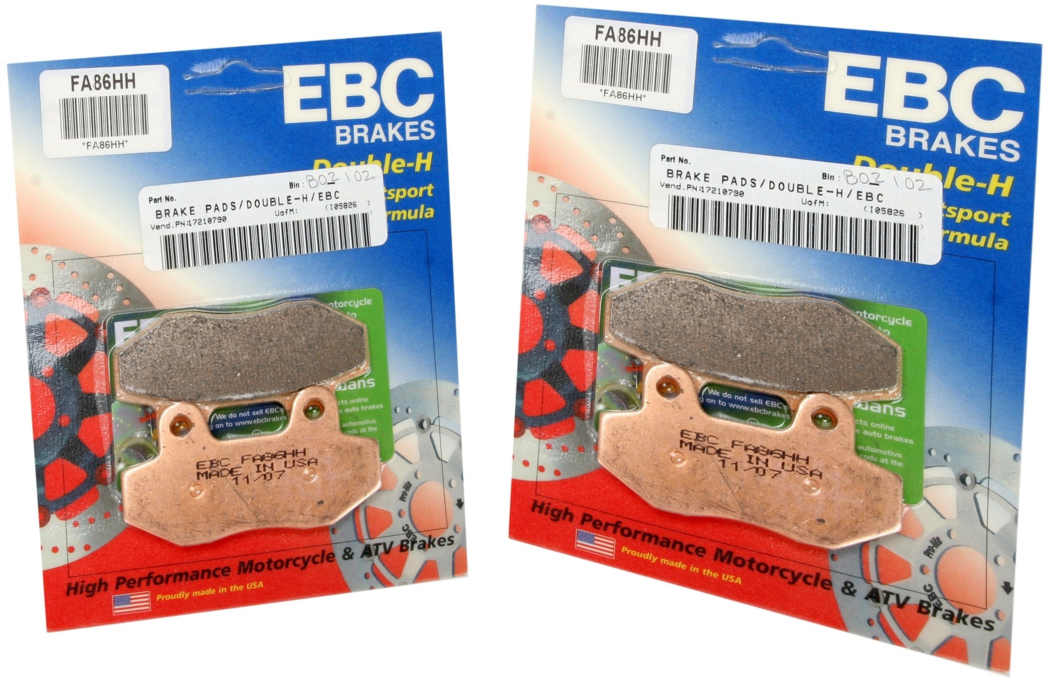 Sintered Double-H Brake Pads Front Set - Click Image to Close