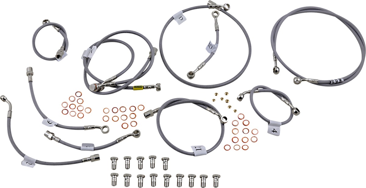 Stainless Steel ABS Brake Line Kit - F&R Brake Lines - For 06-07 Yamaha FJR1300A - Click Image to Close