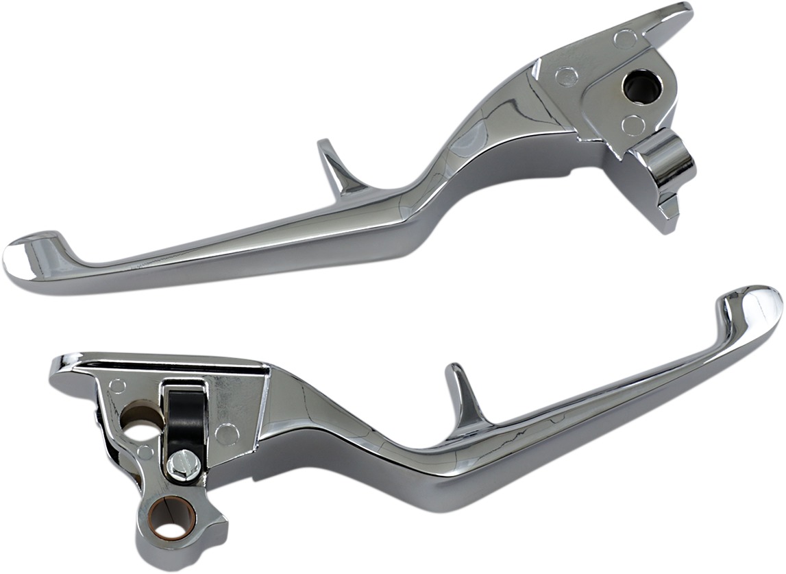 Trigger Hydraulic Brake/Clutch Lever Set Chrome - For 08-13 HD FLH FLT - Click Image to Close