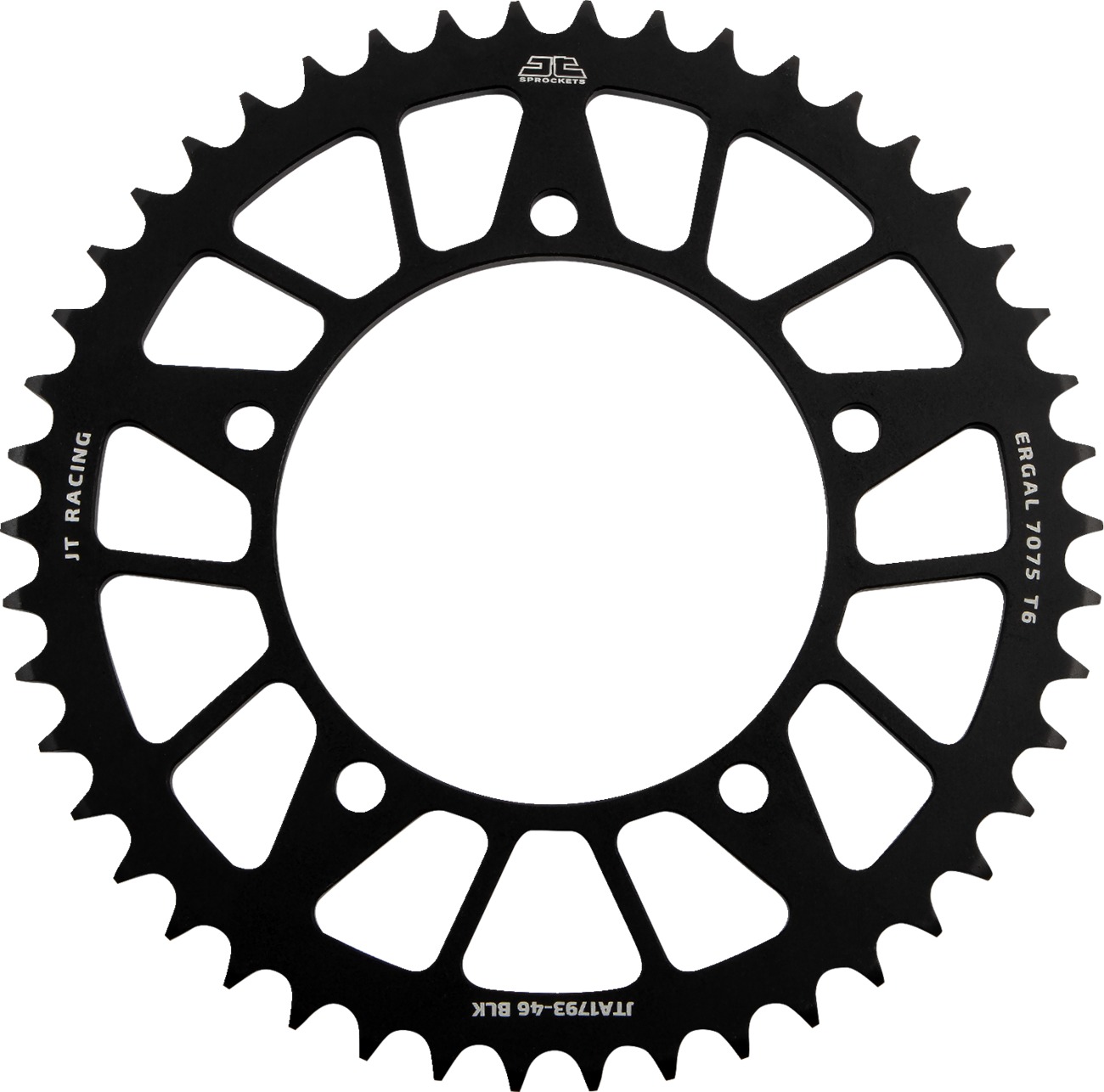 Black Racelite Aluminium Rear Sprocket - 46 Teeth 520 Pitch - Click Image to Close