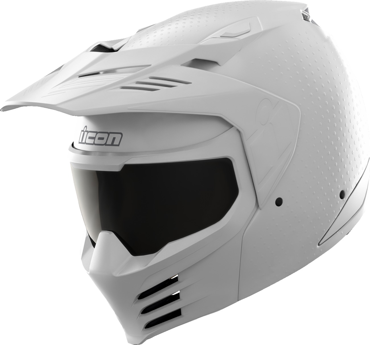 ICON Elsinore Monotype Helmet 2XL Matte White - Modular helmet with MX Shield - Click Image to Close