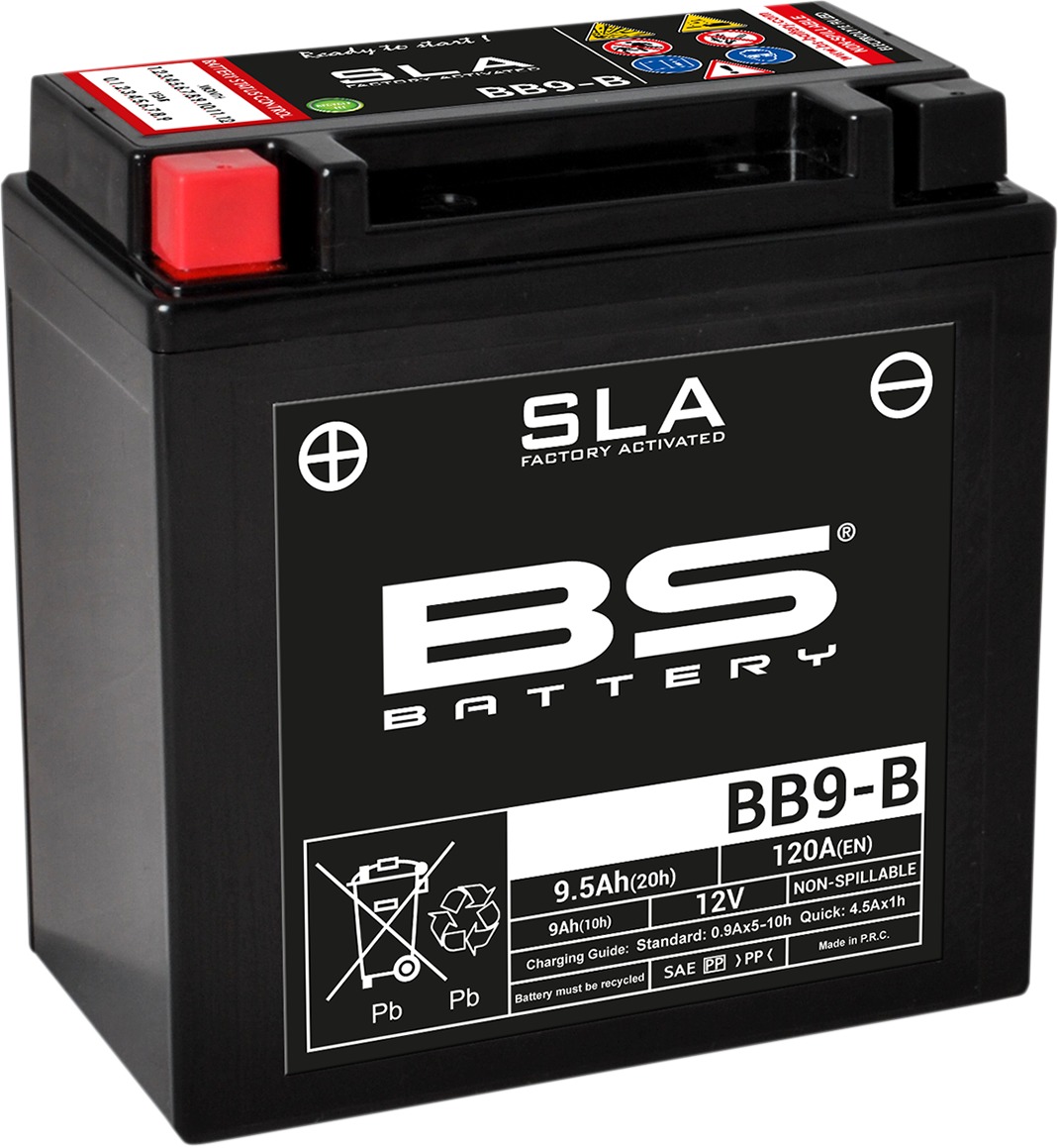 SLA Factory Activated AGM Maintenance Free Battery - Replaces YB9-B - Click Image to Close