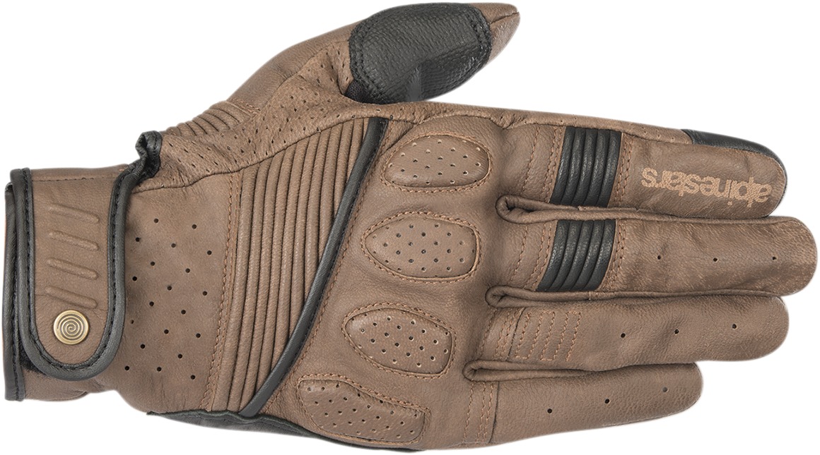 Crazy 8 Leather Motorcycle Gloves Brown/Black 3X-Large - Click Image to Close