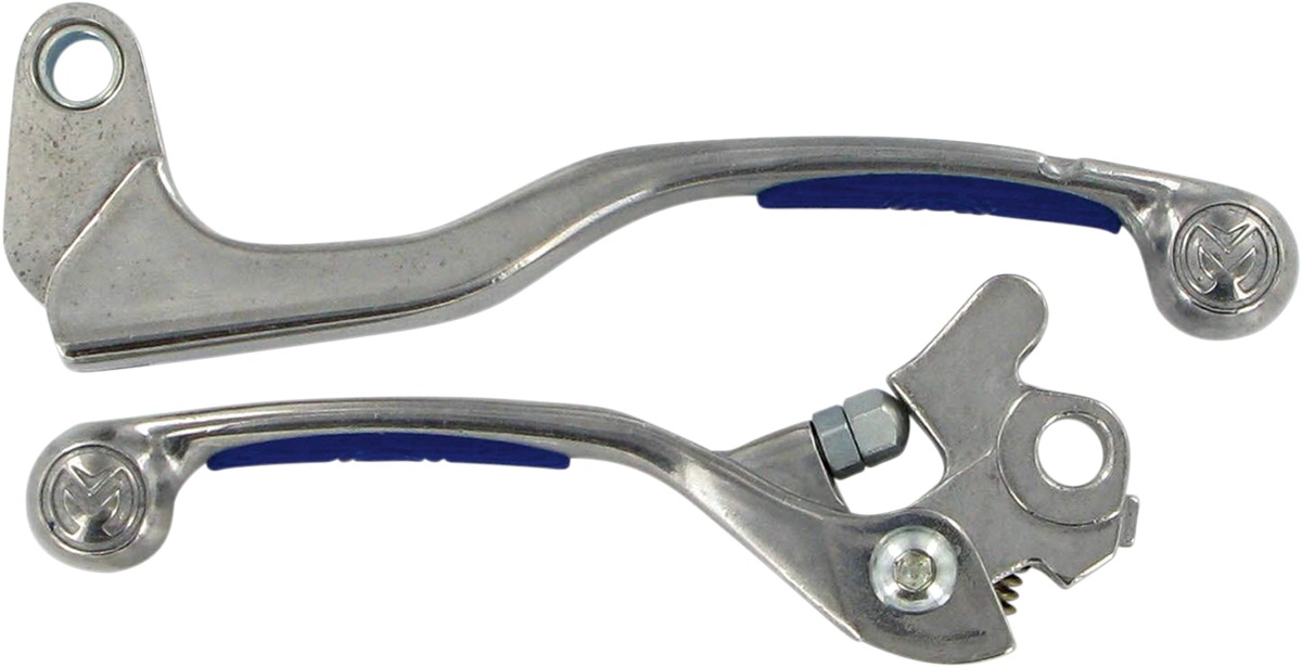 Natural & Blue Competition Brake & Clutch Lever Set - For 01-14 Yamaha YZ80 YZ85 - Click Image to Close