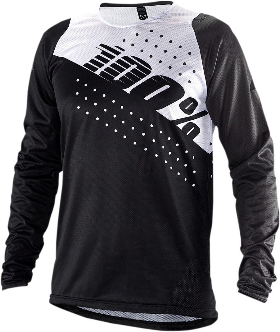 Men's R-Core Long Sleeve Jersey - Rcore Ls Jsy Blkwht Md - Click Image to Close