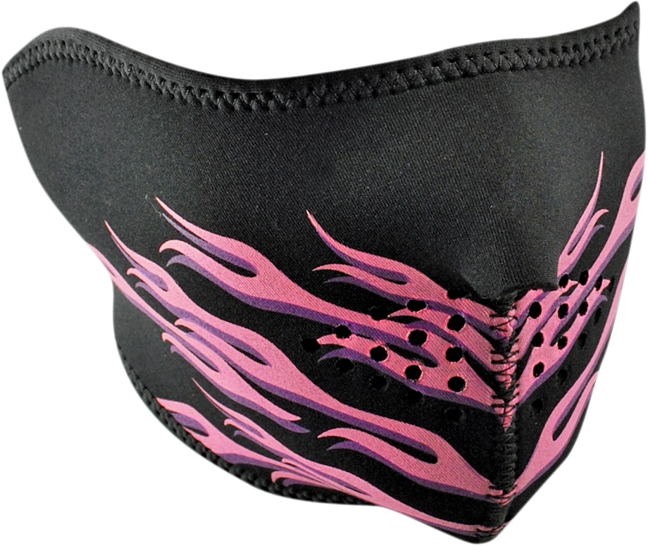 Half-Face Neoprene Mask - Face Mask Neo Half Pink Flames - Click Image to Close