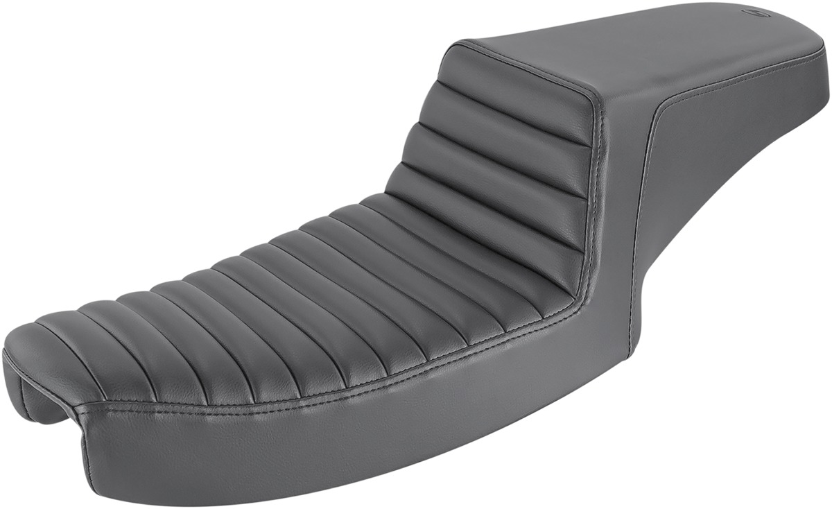 Step-Up Tuck and Roll 2-Up Seat Black Gel - For 91-95 Harley FXD Dyna - Click Image to Close