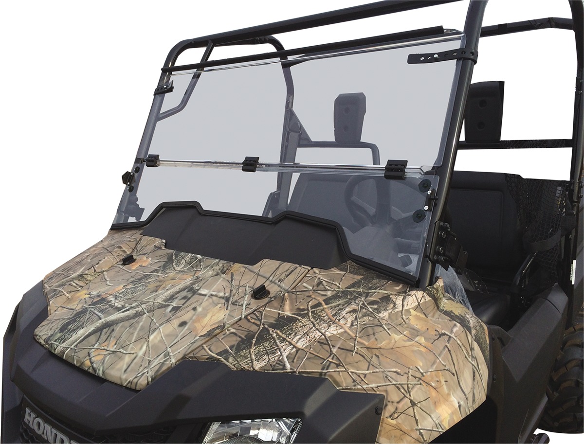 Full Folding Clear Windshield - For 14-19 Honda 700 Pioneer - Click Image to Close