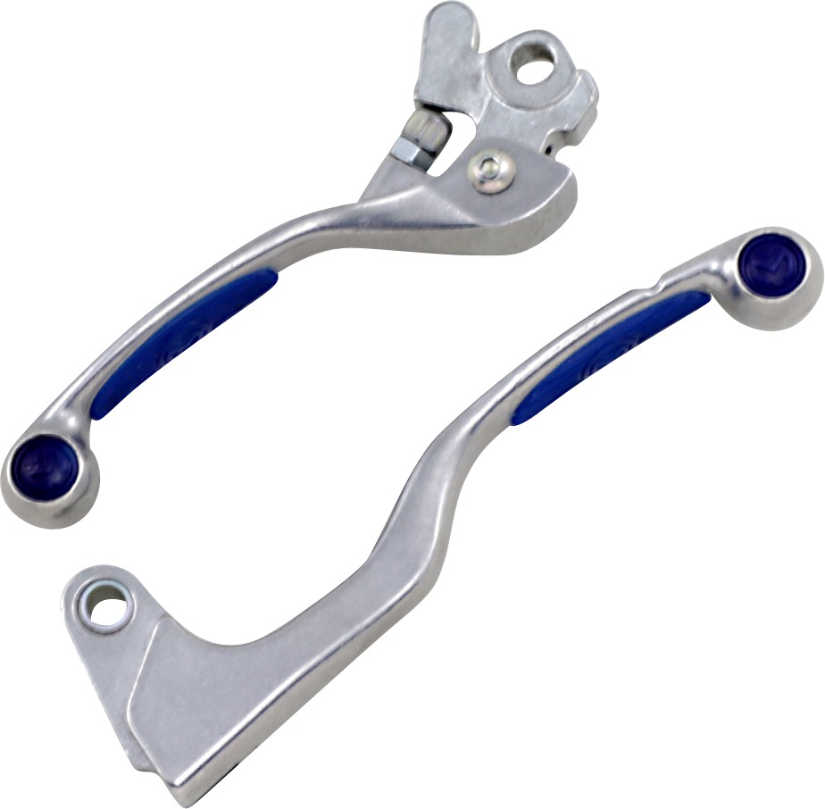 Natural & Blue Competition Brake & Clutch Lever Set - For 01-12 WR YZ KX RMZ - Click Image to Close