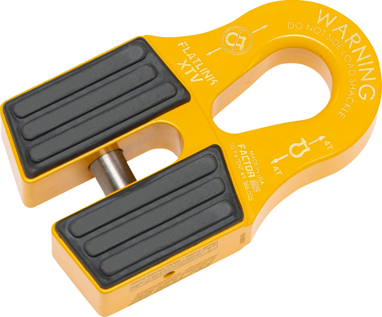 FlatLink XTV Winch Line Shackle Mount - Yellow - Click Image to Close