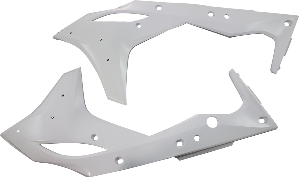 17-20 Kawasaki KX250F Powerflow Radiator Shrouds White - Click Image to Close