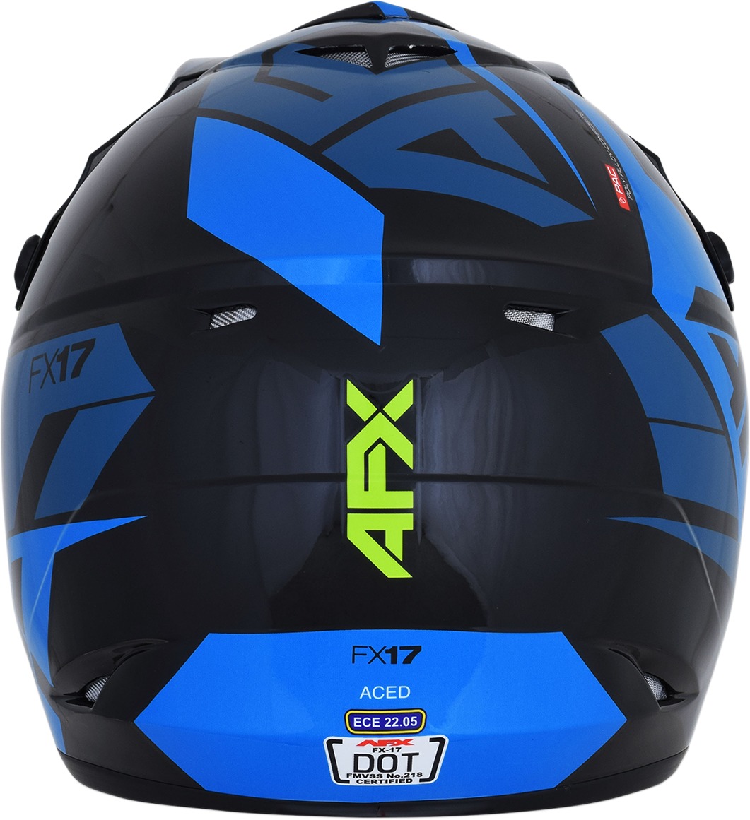 FX-17 Aced Full Face Offroad Helmet Blue/Green/Black Small - Click Image to Close