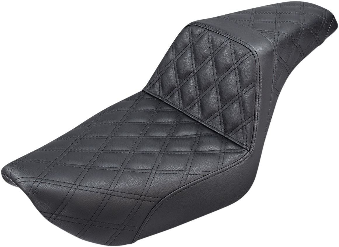 Step-Up Lattice Stitched 2-Up Seat - Black - For 96-03 FXD Super Glide - Click Image to Close