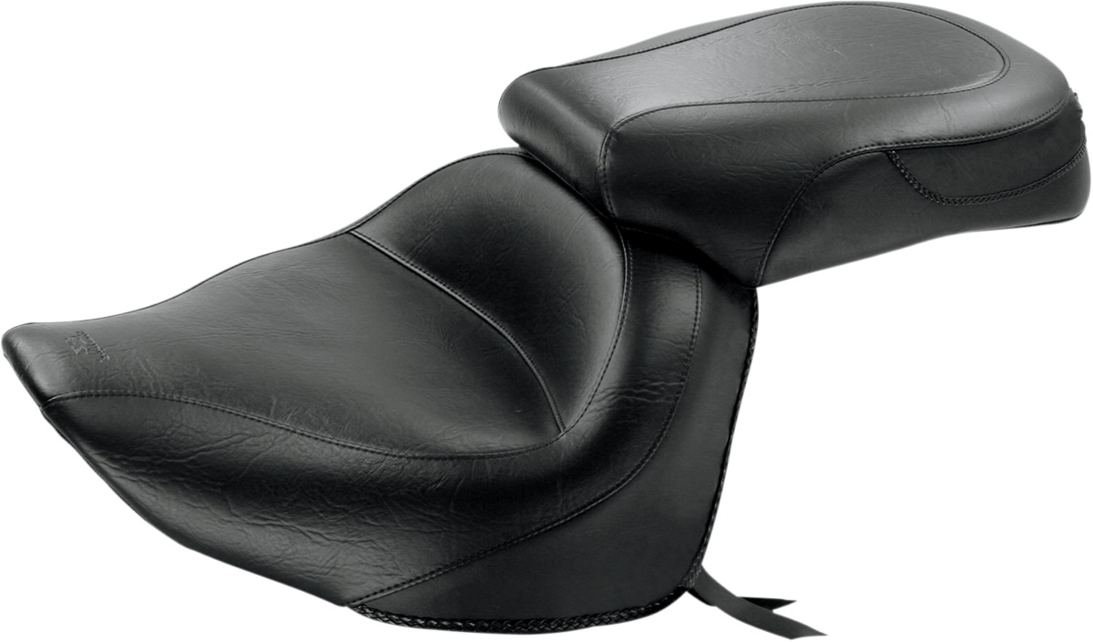 Touring Smooth Vinyl 2-Up Seat - Black - For 08-17 Yamaha Raider XV1900 - Click Image to Close