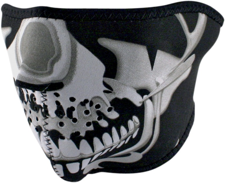 Half-Face Neoprene Mask - Face Mask Neo 1/2,Chrm Skull - Click Image to Close