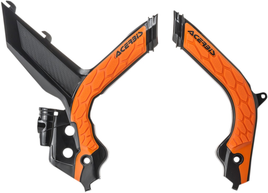 X-Grip Frame Guards Black/Orange - For 20-23 KTM 150-500 EXC XCW - Click Image to Close