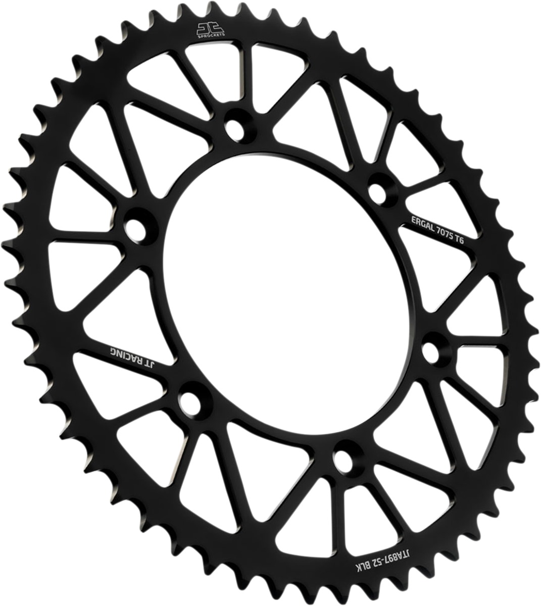 Black Aluminum Rear Sprocket - 52 Teeth 520 Pitch - Click Image to Close