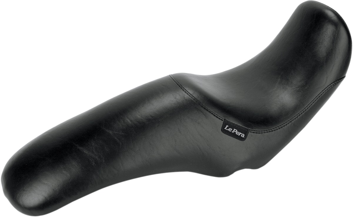 Silhouette Smooth Vinyl 2-Up Seat Black Low&Forward - For 06-17 Dyna - Click Image to Close