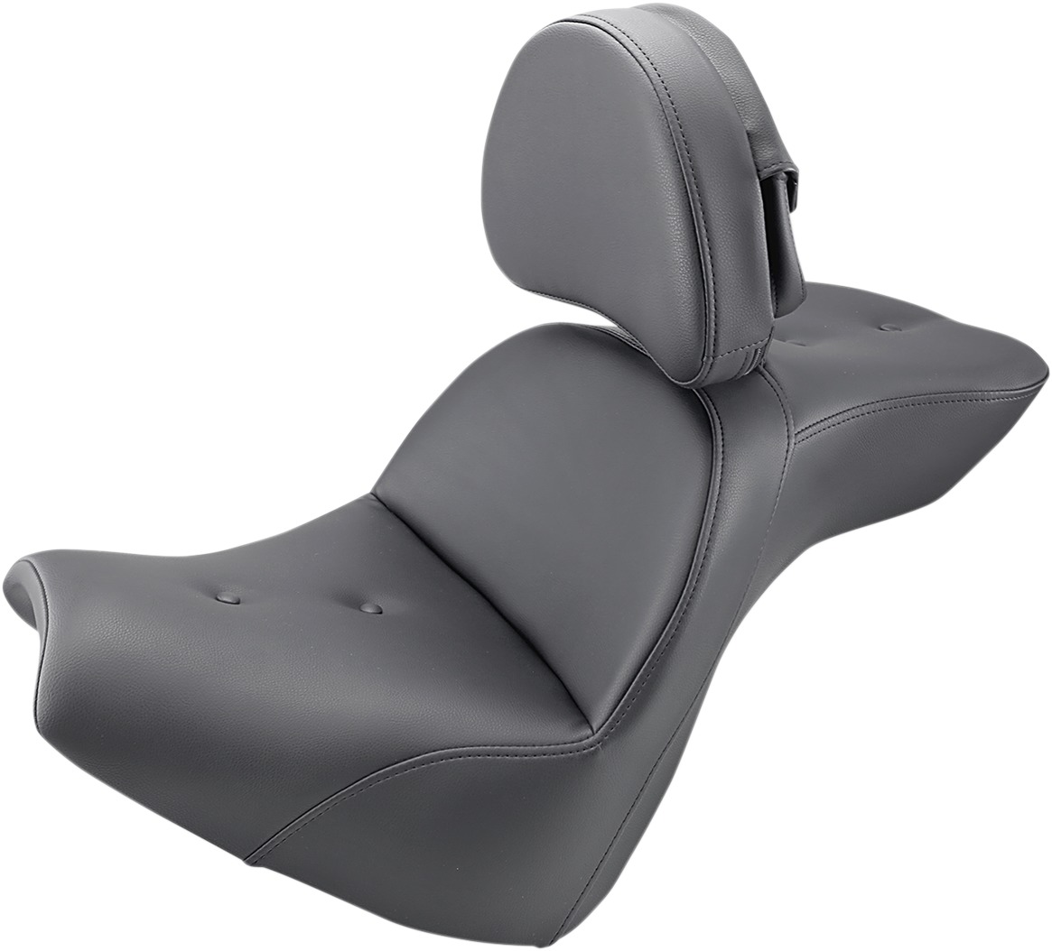 Explorer RS 2-Up Seat Black w/Backrest - For 18-20 Harley FXBR/S - Click Image to Close