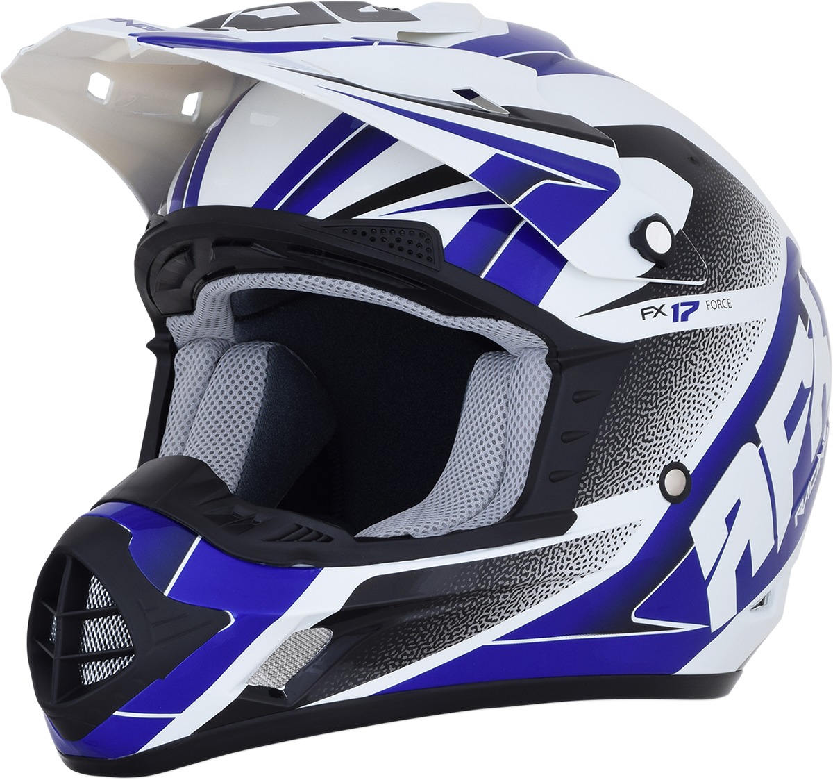 FX-17 Force Full Face Offroad Helmet Blue/White/Black Small - Click Image to Close