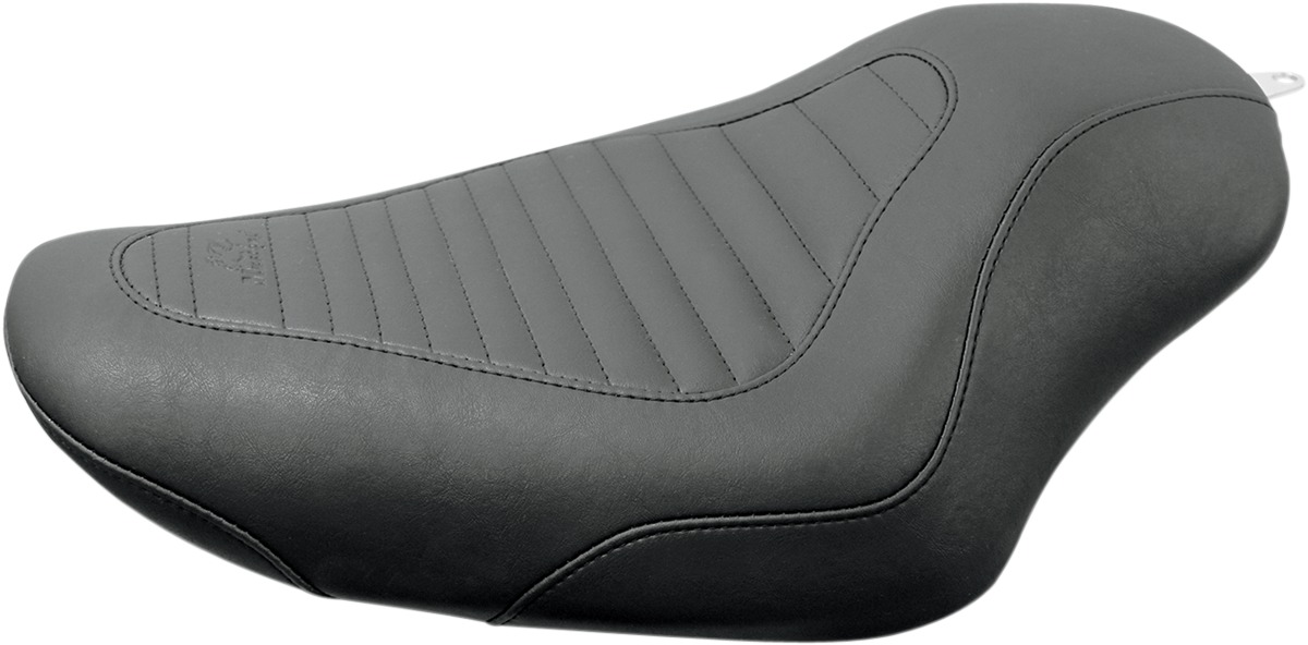 Tripper Ribbed Synthetic Leather Solo Seat - Black - For 04-20 Harley XL XR - Click Image to Close