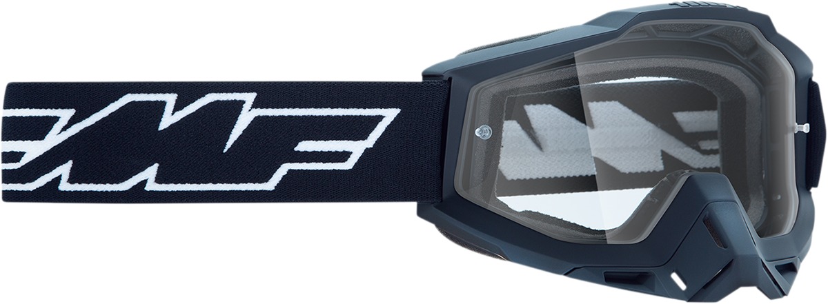 FMF PowerBomb Rocket Goggles Clear Lens Black - Clear lens goggles with black Rocket graphic - Click Image to Close