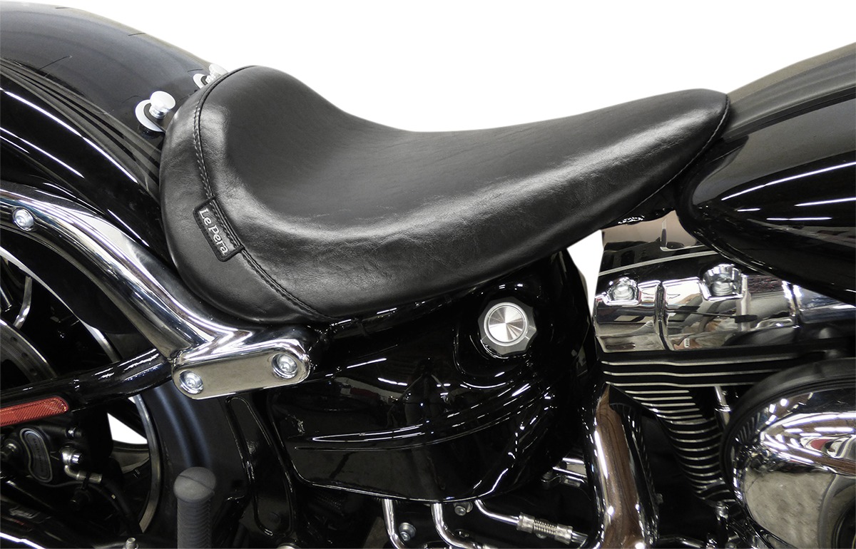 Bare Bones Smooth Vinyl Solo Seat Black Foam - For 13-17 Harley FXSB - Click Image to Close