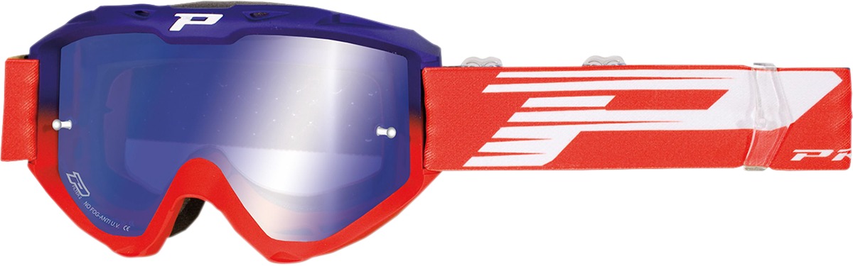 3450 Blue / Red Riot OTG Goggles - Dual Mirrored Lens - Click Image to Close