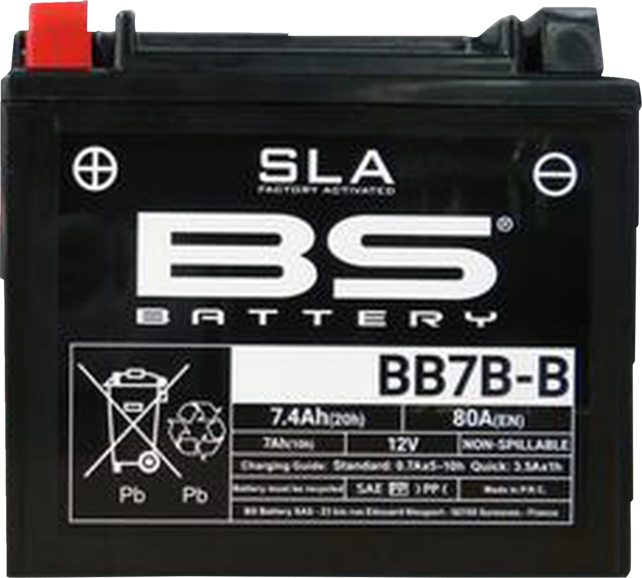 SLA Factory Activated AGM Maintenance Free Battery - Relaces YB7B-B - Click Image to Close