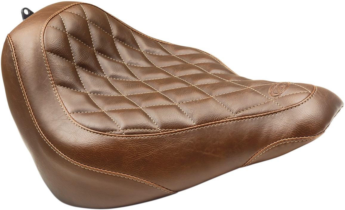 Tripper Diamond Synthetic Leather Brown Solo Seat - For 18-19 HD FLSL - Click Image to Close