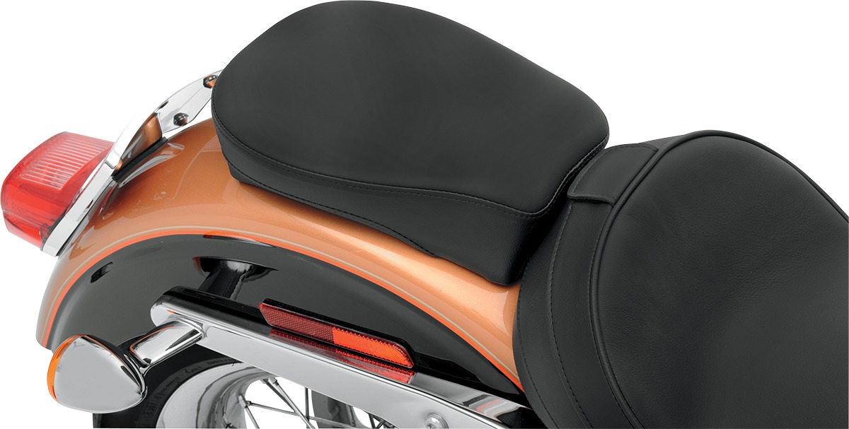 Plain SR Vinyl Pillion Pad - Black - For 96-17 Harley Dyna - Click Image to Close