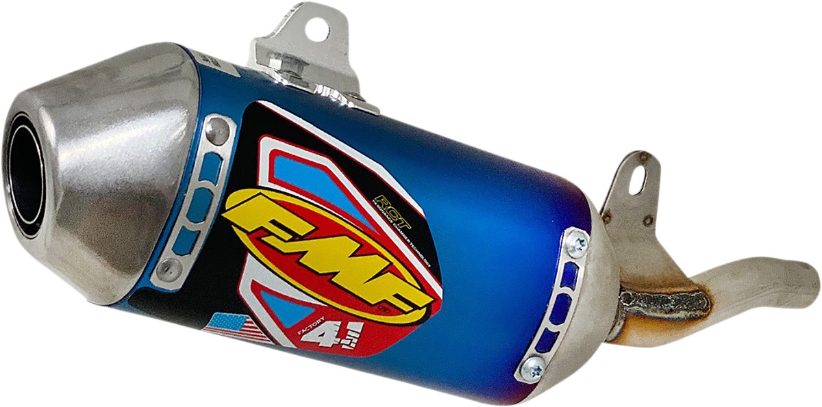 Blue Anodized Mini Factory 4.1 Slip On Exhaust Muffler - For 19-25 Honda CRF110F - Click Image to Close