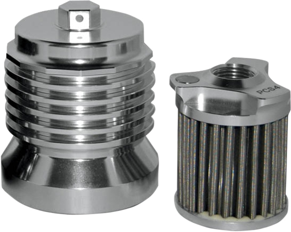 FLO Reusable Stainless Steel Spin On Polished Oil Filter - Click Image to Close