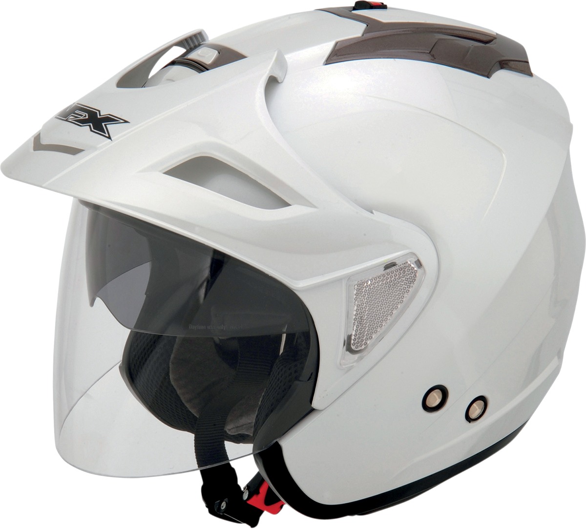 FX-50 Open Face Street Helmet Gloss White Small - Click Image to Close