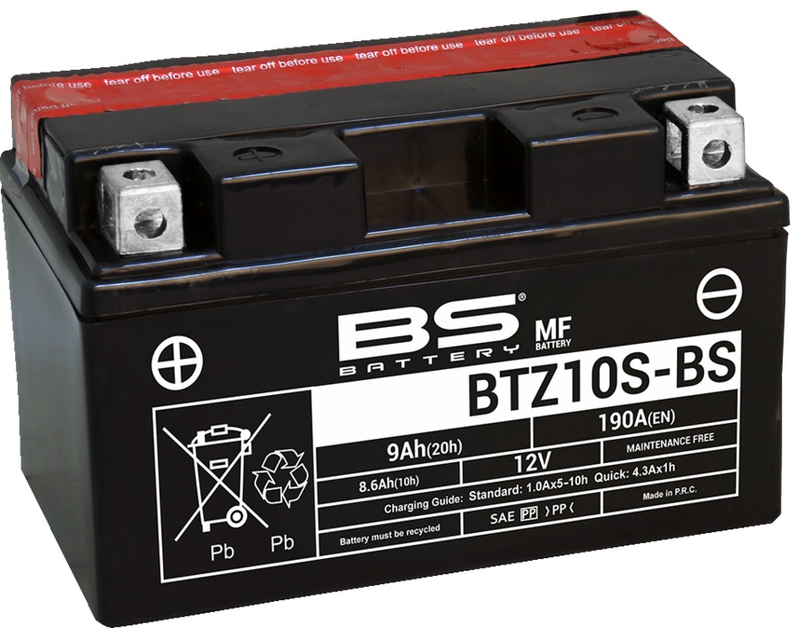 Maintenance Free Sealed Battery - Replaces YTZ10S - Click Image to Close