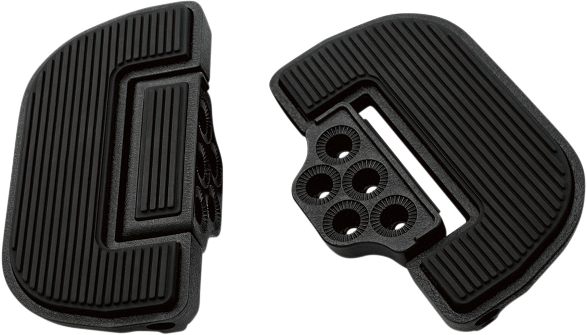 Ribbed Adjustable Driver/Passenger Floorboards - Black - For Harley - Click Image to Close