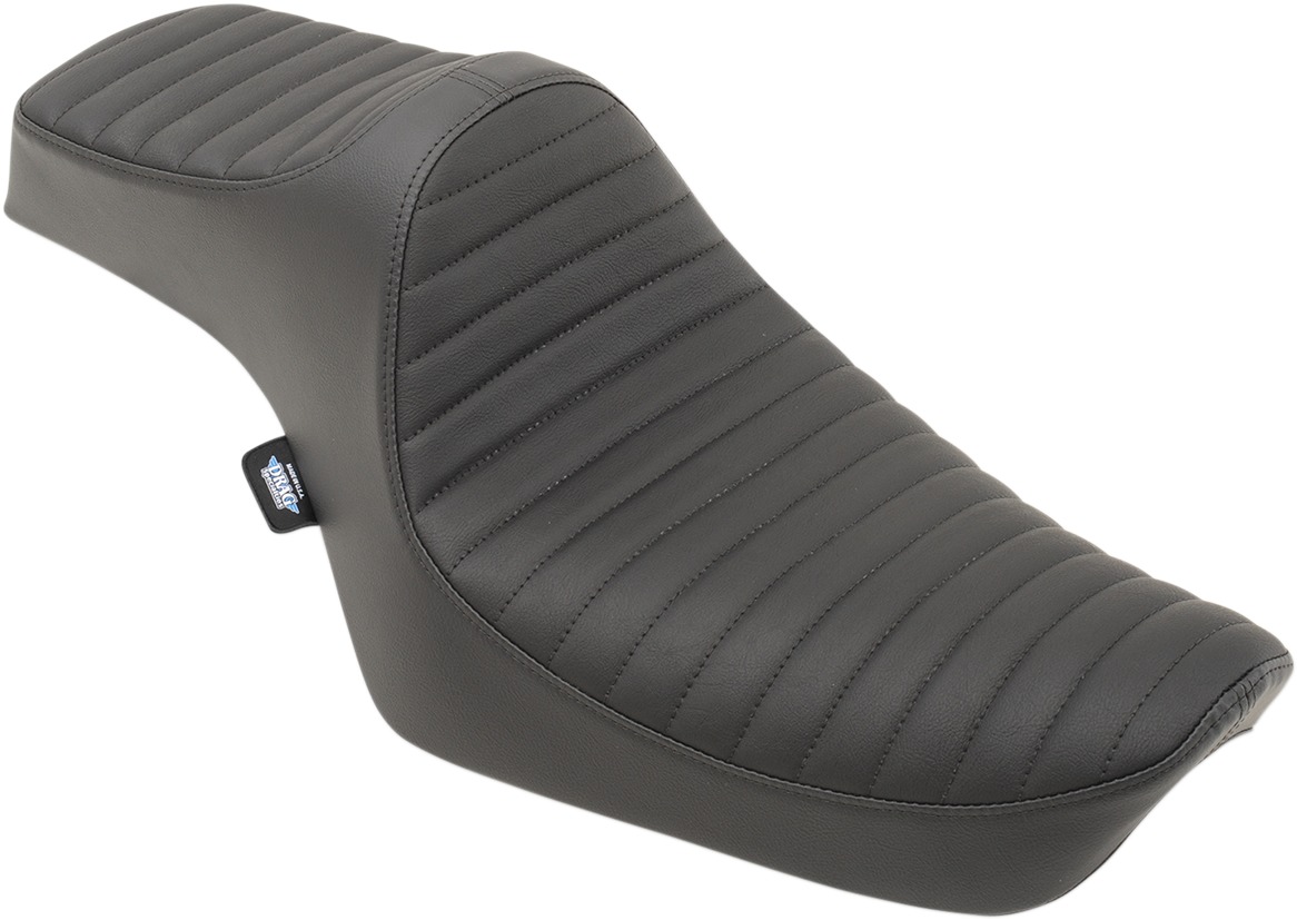 Predator Classic Stitch Vinyl 2-Up Seat - Black - For 82-03 Harley XL - Click Image to Close